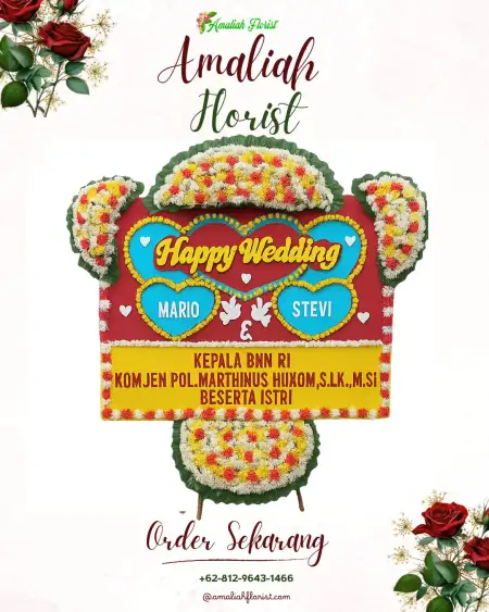 Papan Bunga Pernikahan Amasangan